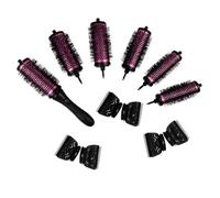 Juego de cepillos redondos de 18 piezas, cepillo soplador con tubo cerámico de aluminio, varios tamaños, rojo rosa
