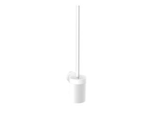 Juego de cepillos redondos emco, contenedor de plástico, modelo de pared, mango de cepillo cromado, 431513900, Color: blanco