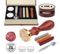 Juego de cera de sello, 9 unidades, 3 colores, juego de sellos de cera con sello de cera, calentador de cera para velas, sellos de cera, sello de cera vintage, juego de sellos de cera para cartas