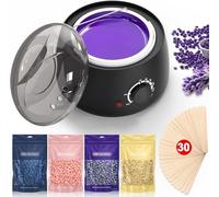 Juego de cera para hombre y mujer: máquina de depilación para cejas, cara, bikini, cuerpo entero, dispositivo de cera caliente con perlas de cera para salón en casa