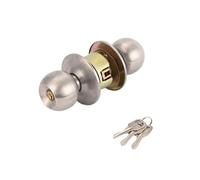 Juego de cerradura con giro de pulgar for privacidad de acero inoxidable, manija de perilla redonda for puerta blindada y de Granero del hogar, dormitorio Interior y baño(With Key)