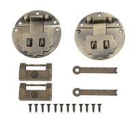 Juego de cerradura de cerrojo de aleación de zinc, cierre seguro decorativo vintage para caja de madera, joyero, 2 juegos con llaves y tornillos de candado (5.2cm Letter Lock)