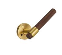 Juego de cerradura de puerta for interior de dormitorio, baño, puerta doble de madera, juego de palanca con manija ficticia(A308B-210MU-SB)