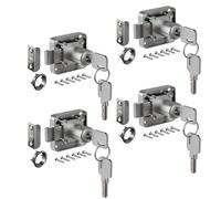 Juego de cerradura para muebles de 22 mm, de acero inoxidable fundido a presión, con llave de cobre, cerradura de seguridad para armarios (4 llaves diferentes, 32 mm)