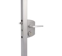 Juego de cerraduras para puerta de rejilla LAKQ, PZW, 160 x 90 x 31 mm, aluminio color plateado