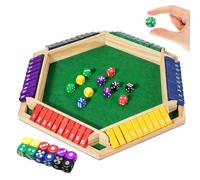 Juego de cerrar la caja, versión para 6 jugadores, juego de mesa de cerrar la caja, juego de mesa plegable, juego de dados de madera para varios jugadores, adecuado para aulas, familias, fiestas y bar