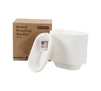 Juego de cesta de arroz de masa madre de pulpa ovalada de 28 cm con 20 suministros para hornear y 100 piezas de forros no tejidos desechables para pan artesanal profesional y casero