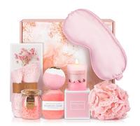 Juego de cesta de regalo relajante para spa, regalos de cumpleaños para mujeres, regalo para esposa, mamá, hermana, novia, amigas (rosa)