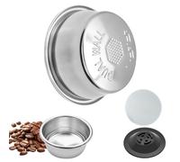 Juego de cestas de filtro de café de acero inoxidable a presión de 54 mm, doble pared con pantalla de disco y disco ciego de limpieza de silicona, compatible con Sage Breville Barista Express, Pro