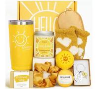 Juego de cestas de regalo para mujeres, bienestar y autocuidado, caja de regalo, regalo de cumpleaños inspirador para madre, abuela, hermana, amigos (amarillo)