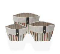 Juego de Cestas Versa Ligne Textil 14 x 14 x 14 cm - Marca: Versa - EAN: 8420327571250