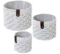 Juego de Cestos Alexandra House Living 03816 Blanco Mimbre Ratán Fibra Natural (3 Unidades) - Marca: Alexandra House Living - EAN: 8427701038163