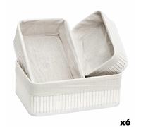 Confortime Juego de Cestos Blanco Bambú 3 Piezas (6 Unidades)