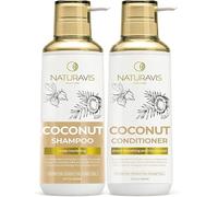 Juego de champú y acondicionador de aceite de coco y jojoba, tratamiento hidratante intensivo sin sulfatos ni parabenos, para hidratar el cuero cabelludo y restaurar el cabello seco y dañado