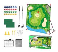 Juego de Chipping De Golf Interior - 137x137 Cm Estera de Golf Interactiva Para Entrenamiento Y Ejercicio | 24 Bolas Interior Juego De Golf Con Trípode,Para Adultos Jardín Deportes Hogar