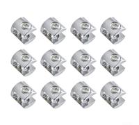 Juego de cierres de vidrio de aleación de zinc para paneles gruesos, soporte seguro para barandillas del hogar, particiones para elementos estructurales, diseño moderno, paquete de 12 (A)