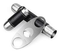 Juego de cigarros Cortador De Puros Tubo de puros Tubo de puros Cortador de cigarro de acero inoxidable de doble hoja Tubo de Cigarros portátil Tijeras para Cigarros Cigar Cutter