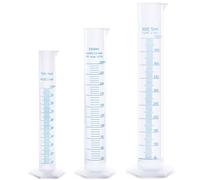 Juego de cilindros graduados de plástico transparente de 100 ml/250 ml/500, tubo de ensayo de hidrómetro con escala, cilindro de medición portátil para el hogar, ciencia escolar