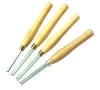 Juego de cinceles de corte de cuentas de torno de madera, herramientas de torneado de acero de alta velocidad para carpintería de 3/6/8/10 mm, herramienta de corte y formación de cuentas, juego de 4