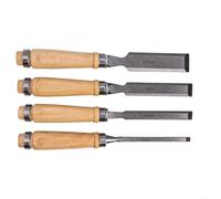 Juego de cinceles de madera de 4 piezas, herramienta manual de acero de alto carbono 50#, 6/12/18/24 mm, cinceles planos para carpintería, carpintería, tallado de muebles