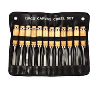 Juego de cinceles de talla de madera profesional, Akozon gubias para tallar madera 12 piezas Gubia de talla profesional Herramientas afiladas para trabajar la madera con bolsa para principiantes