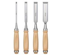 Juego De Cinceles for Carpintería, 4 Uds., 6/12/18/24mm, Biselados, Hojas Acero Al Cromo Vanadio, Madera Maciza