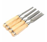 Juego de cinceles para Madera de gubia más Firme, Herramientas de carpintería con Mango de carpintería, Color Madera, Acero al Carbono, Paquete de 4