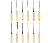 Juego de cinceles para tallado de madera, kit de carpintería de 12 piezas para principiantes, asas ergonómicas, estuche de madera para almacenamiento