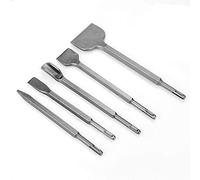 Juego de Cinceles SDS-Plus, 5 Piezas, 1 Puntero Cincel, 3 Cincel Plano, 1 Cincel Acanalado, para Concreto Mampostería Taladros Ligeros Martillos de Impacto