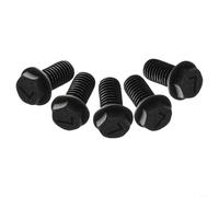 Juego de cinco tornillos de brida hexagonal M8 x 18 mm de rosca izquierda de acero al carbono en color negro para una fijación segura en máquinas de corte y sierras que requieren soluciones de