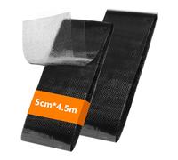 Juego de cinta adhesiva para reparación de mosquiteras, 5 cm x 4,5 m, juego de reparación de mosquiteras, negro, autoadhesiva, protección contra insectos, reparación