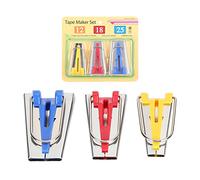 Juego de cinta para hacer dobladillos al bies de acero inoxidable, herramienta para coser acolchados, suministros de trabajo de parches DIY, 3 uds., amarillo, rojo, azul, 12mm,