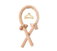 Juego de cinta rizadora de espuma de hierro sin calor, rodillos de seda para cabello largo, rizos suaves sin calor, herramientas portátiles de bricolaje para mujeres y niñas, color beige