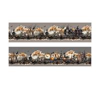 Juego de cintas adhesivas para álbumes de recortes, cintas para páginas navideñas | Rollo de pegatinas góticas festivas para diario escolar, cuaderno de memorias creativas