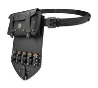 Juego de cinturón de cuero medieval para alquimistas vintage, cinturón multiusos para entusiastas históricos, recreación histórica, Negro, Talla única