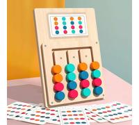 Juego de clasificación de colores, rompecabezas de madera a partir de 3 años Montessori, juguete de color, juego de asignación, colores de madera, puzzle deslizante con 12 tarjetas de doble cara y 24