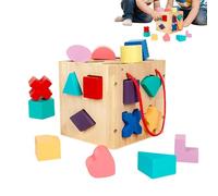 Juego de clasificación genérico, forma de juego de emparejamiento, 17 Hole Wood Educational Sorting for Kids Boys Girls Preschool Kindergarten Classroom School Travel Group Activity Birthday