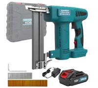 Juego de clavadoras para Makita 18 V, 2 en 1, pistola de clavos 18 GA sin escobillas, 150 tiros/min, disparo individual/serie, profundidad ajustable, 1,24 kg, incluye 1 batería de 3000 mAh, 1000
