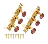 Juego de Clavijas de Afinación de Guitarra Clásica con Engranaje de Cobre Placa de Acero A3 Hecha de Metal y Material ABS 2 Piezas Perillas de Clavijero Clavijas de Afinación de