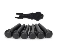 Juego de clavijas de puente de guitarra de ébano con extractor de pines, clavijas de bajo, instrumentos de cuerda, removedor de clavos, extractor de pines eficiente, clavijas de puente de bajo