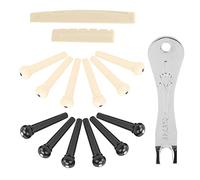 Juego de Clavijas para Puente de Guitarra Acústica, 12 Piezas, Kit de Clavijas de Cuerda Popular, Extractor de Clavijas para Puente de Guitarra, Tuerca para Guitarra, Clavija