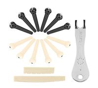 Juego de Clavijas para Puente de Guitarra con Sillín, Juego de Clavijas para Puente de Guitarra Acústica de Metal + Plástico, Fácil de Cambiar para la Mayoría de las Guitarras