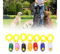 Juego de Clicker para Adiestramiento de Mascotas, 7 Piezas, Herramientas Ajustables y Duraderas para Guías de Adiestramiento de Perros y Gatos, Material de PVC Ligero, Blanco, Rojo, Rosa,