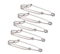 Juego de clip de línea larga de 5 piezas, material de acero inoxidable para la pesca del océano y agua salada (2.0 * 80MM)