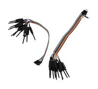 Juego de clips de analizador lógico de 20 cm con abrazaderas de cable para pruebas fiables, con conectores macho y hembra de 20 pines (negro)