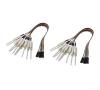 Juego de clips de analizador lógico de 20 pines con ganchos de resorte retráctiles para pruebas USB Hobby, kit de sonda macho y hembra en rojo, negro, amarillo, verde, azul, cables de alambre de cobre