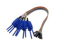Juego de clips de analizador lógico hembra de 20 pines con 20 cm de alambre de sonda de gancho de resorte retráctil para pruebas USB Hobby y conexión de chip en rojo, negro, amarillo, verde, azul