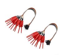 Juego de clips de prueba de analizador lógico de 20 cm, cable de gancho de 20 pines para conexiones confiables (rojo)