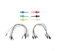 Juego de clips de prueba de gancho de resorte para SMD, 6 ganchos de agarre con 12 cables de silicona, sondas de alta conductividad para multímetro y analizador lógico para