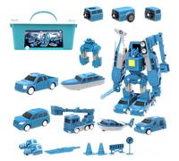 Juego de Coches de ingeniería de transformación magnética con Caja de Almacenamiento, Juguetes modulares creativos para niños y niñas